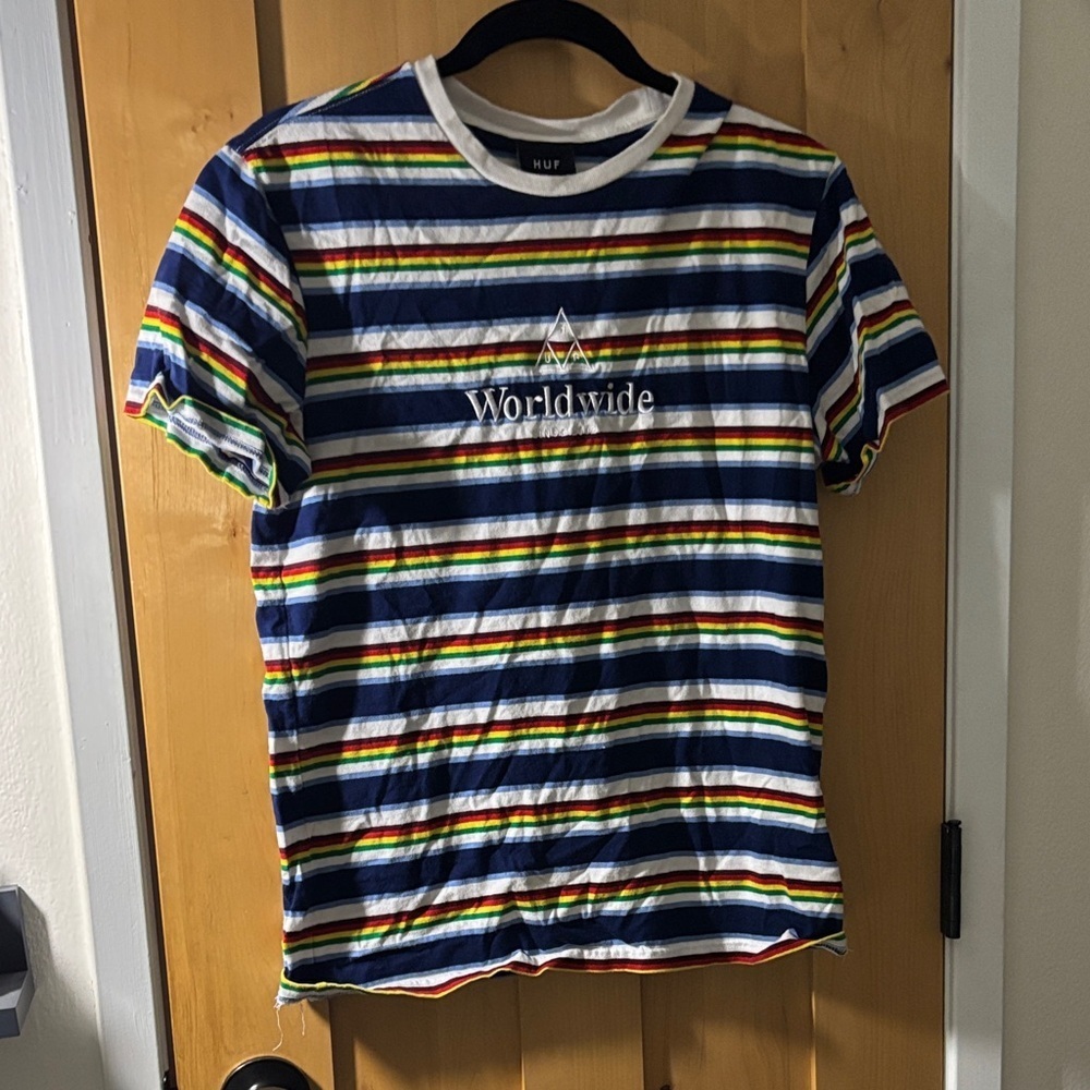 HUF Multicolor Striped Short Sleeve Tee